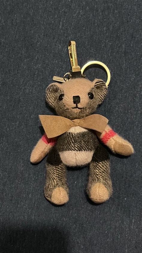 real burberry vintage bear|Burberry teddy bear keychain.